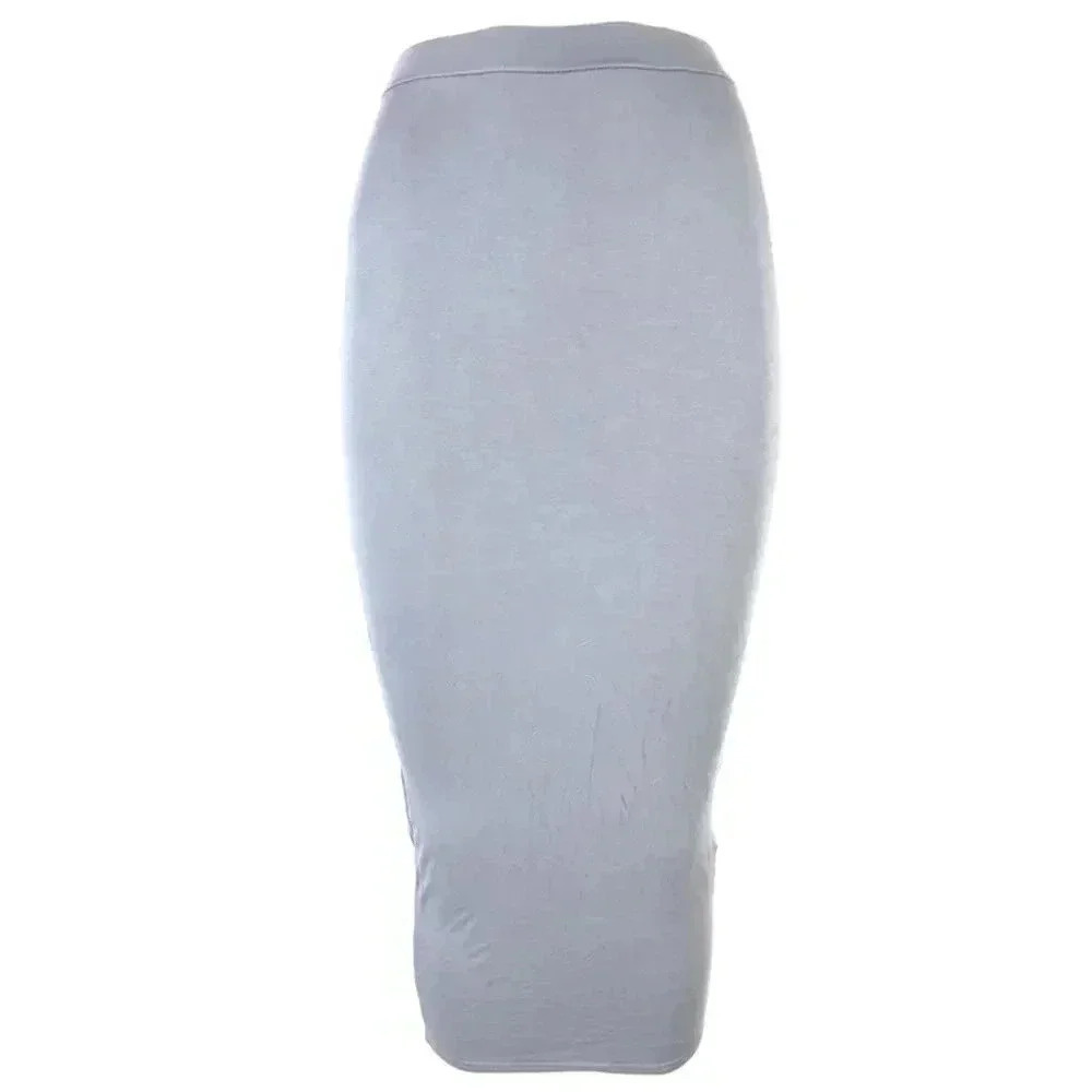 Y2K Missguided Bodycon Midi Skirt - Heather Grey Pencil Skirt 4❤️